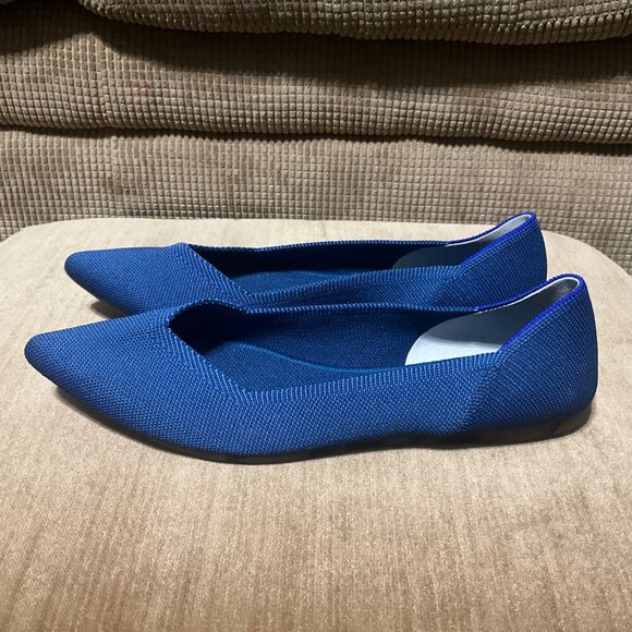 Rothys The Point Flats In Sapphire Blue Knit Womens Size 11 Sustainable - Picture 6 of 12
